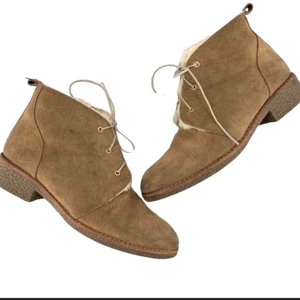 Rebecca Minkoff Persys Boots booties shearling suede sheepskin leather fur